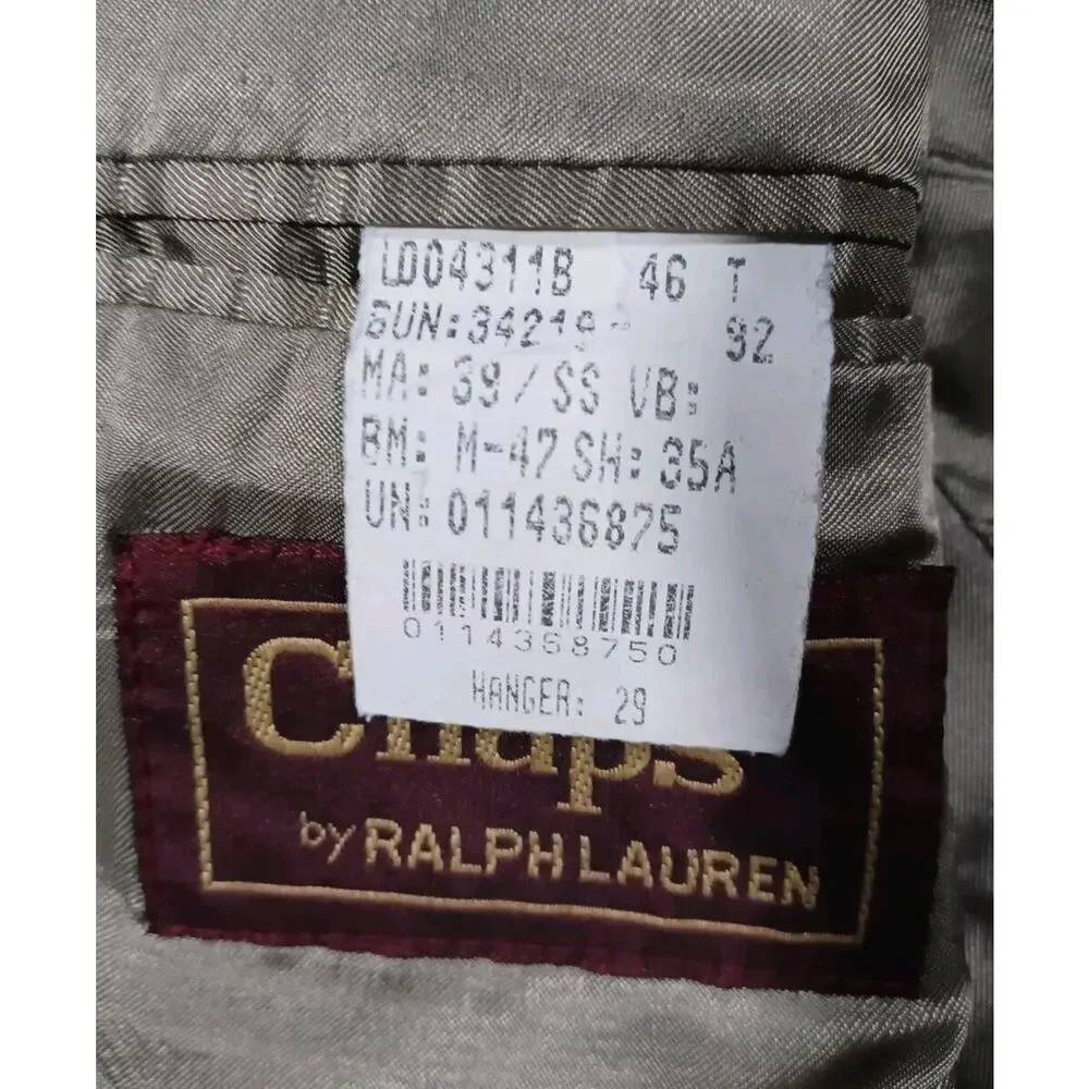 Chaps Blazer Mens 46 T Brown‎ New Wool Vintage Made In Canada